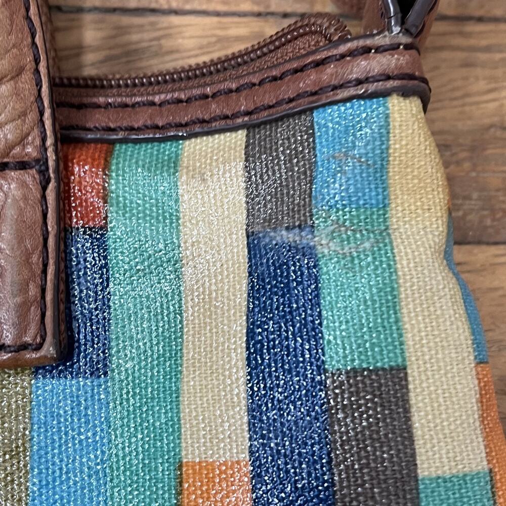 Fossil Key-Per HandBag Crossbody 10.5 in Tall Multi-Colored Geometric Colorblock - Picture 7 of 16